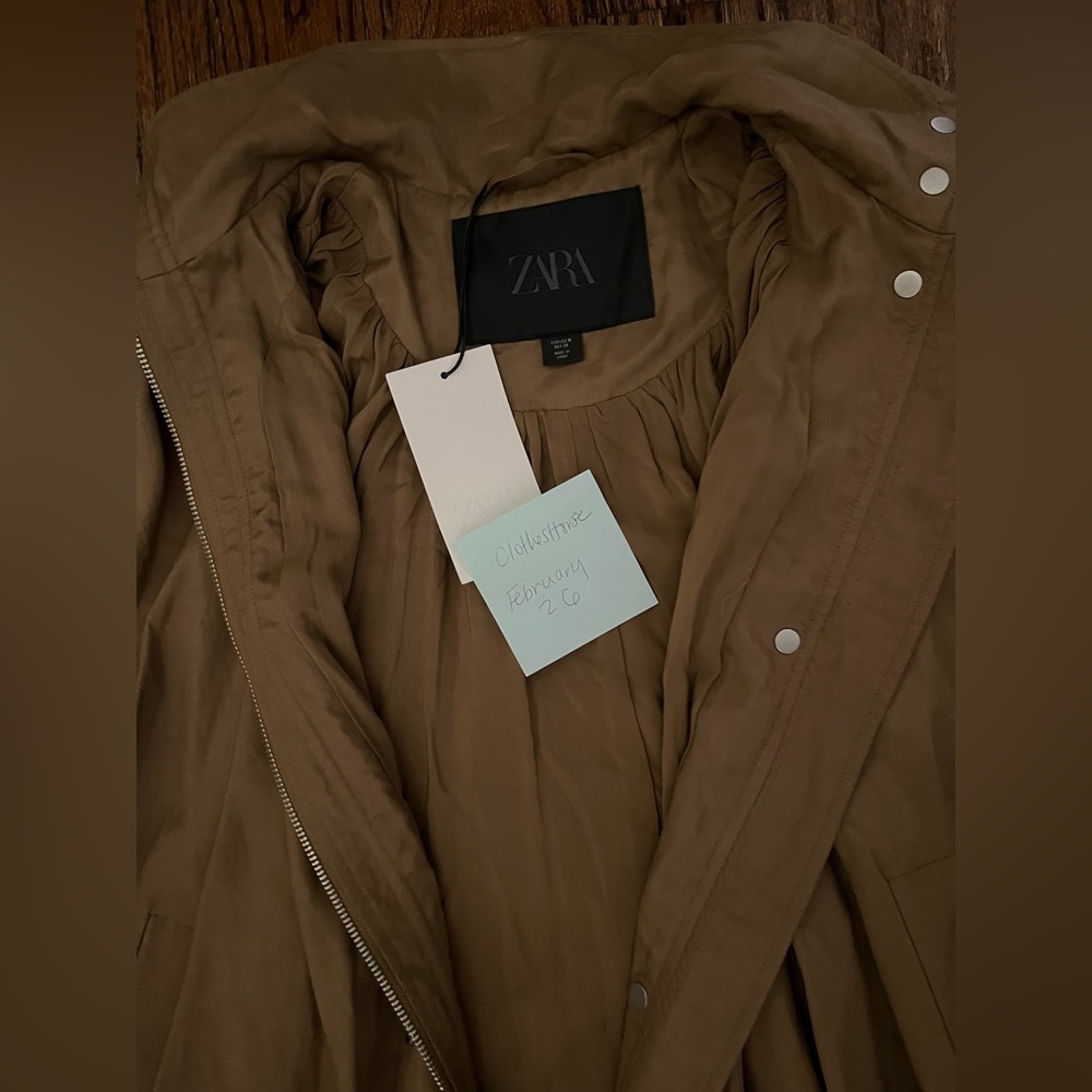 NWT Zara Women's Fluid Bomber Jacket With Adjustable Funnel Neck. Size M - Picture 15 of 15